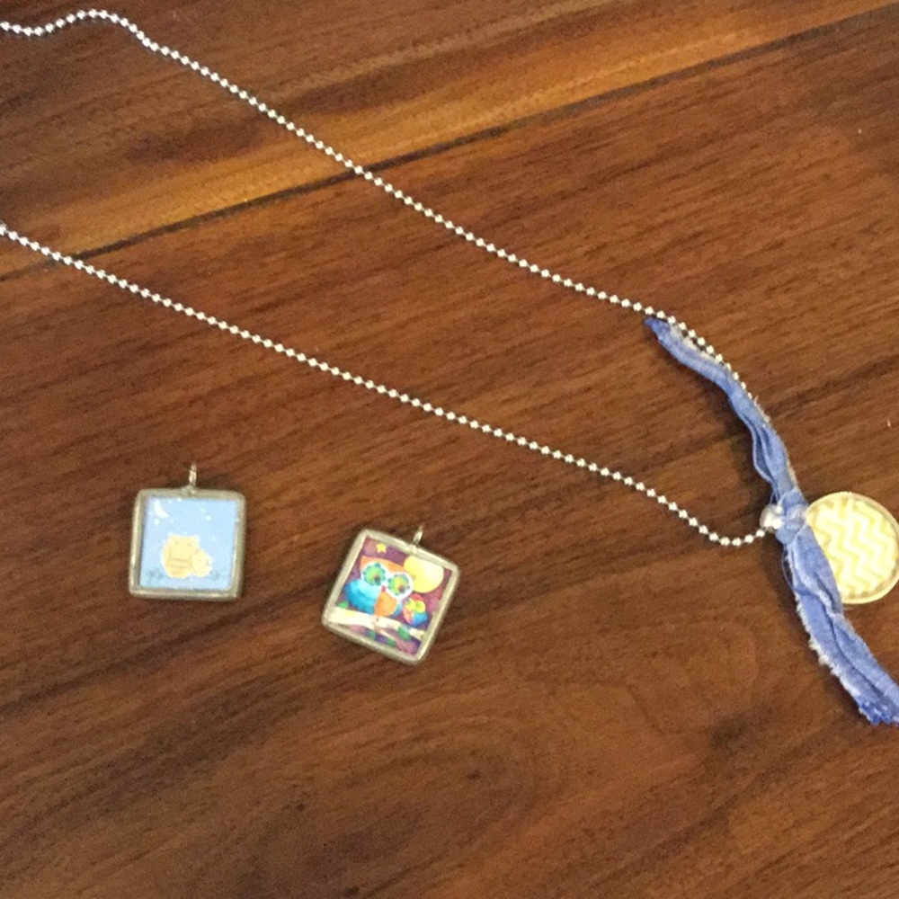 Necklace and owl charm set